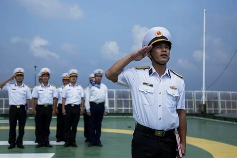 National flag saluting ceremonies held on DK1 offshore platform 