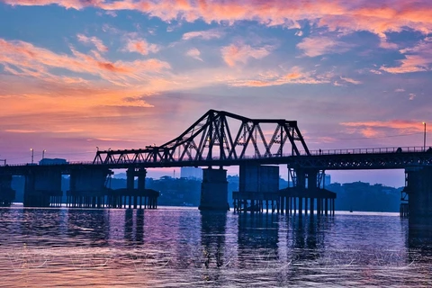 Century-old Long Bien Bridge in Hanoi