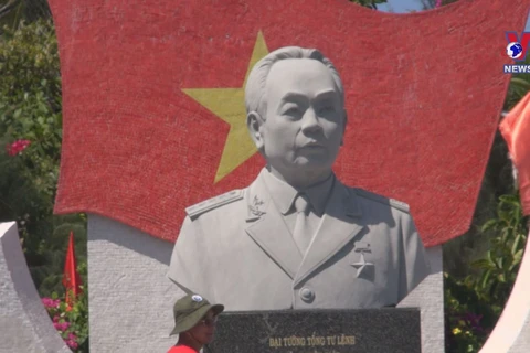 Statue of General Vo Nguyen Giap in Truong Sa archipelago