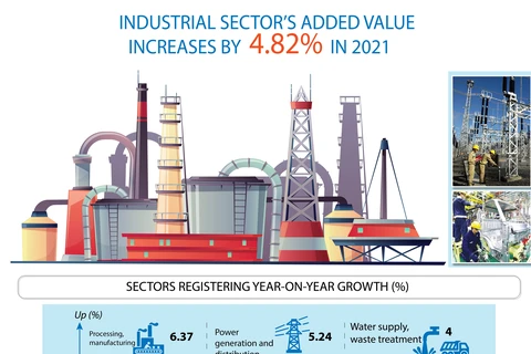 Industrial sector’s added value increases by 4.82% in 2021 