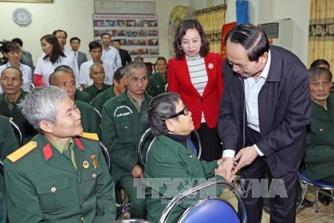 President visits wounded soldiers in Ninh Binh 