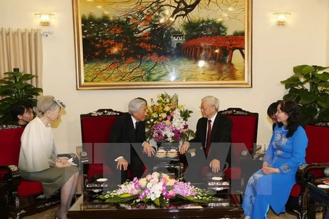 Party leader receives Japanese Emperor Akihito