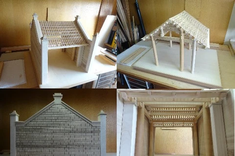 Japanese architect makes model of Vietnamese village gate 