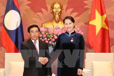 National Assembly Chairwoman meets Laos Vice President