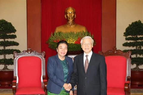 Party chief meets Lao Party official for external relations