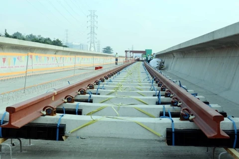 First tracks laid on HCM City metro