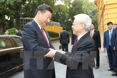 Party chiefs Nguyen Phu Trong, Xi Jinping hold talks