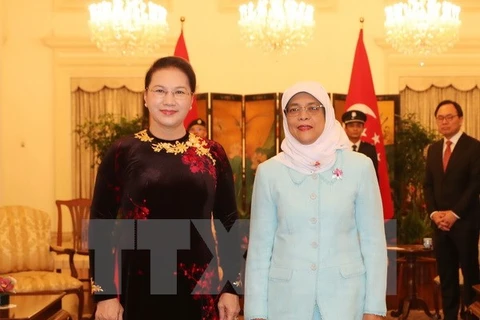 National Assembly Chairwoman meets Singaporean President 