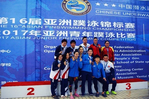 Vietnam ranks third in continental Finswimming tourney