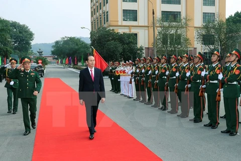 President Tran Dai Quang visits Military Region 1