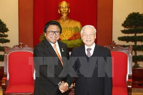 Party, State leaders receive Indonesian upper house speaker 