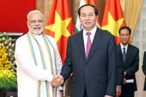 President Tran Dai Quang and spouse leave for India
