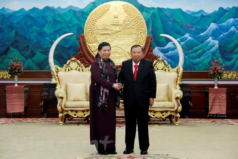 Lao leaders host Vietnamese National Assembly delegation