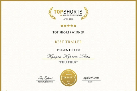 Vietnamese wins Top Shorts film awards 