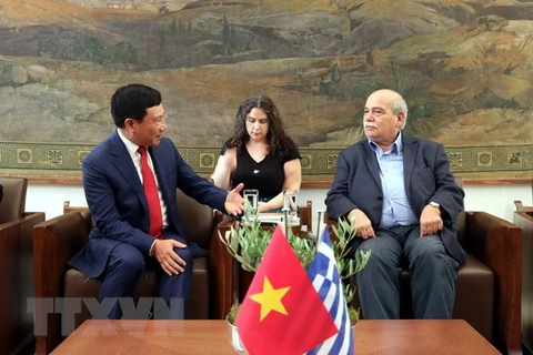 Deputy PM Pham Binh Minh meets Greece’s parliamentary leaders