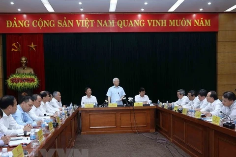 Party chief hails industry-trade sector as economic spearhead 
