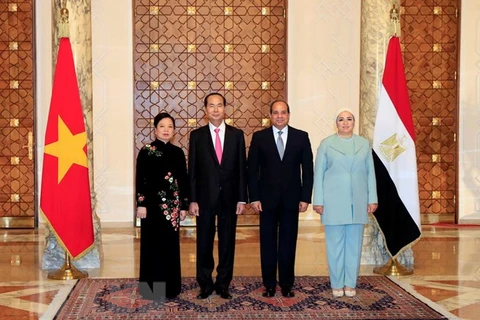President Tran Dai Quang holds talks with Egyptian counterpart