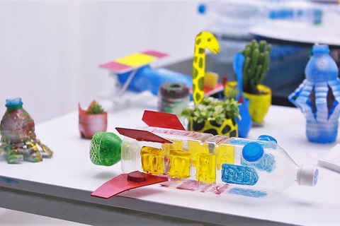 Architect students turn plastic bottles into toys