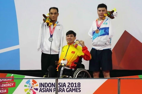 Vietnamese swimmer wins another gold medal at 3rd Asian Para Games
