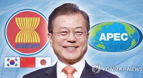 Korean President leaves for ASEAN summits in Singapore 