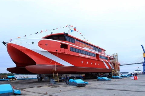 Vietnamese-built catamaran launched in Hai Phong city