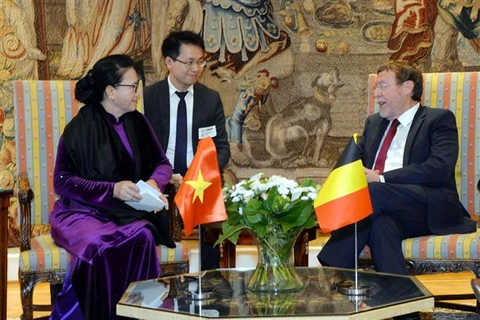 Vietnamese NA Chairwoman meets Belgian lower house leader 