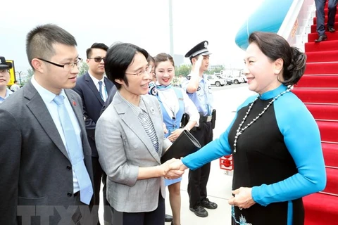  NA Chairwoman arrives in Jiangsu, begins official visit to China 