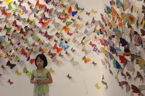 Exhibition displays butterflies made by disabled children