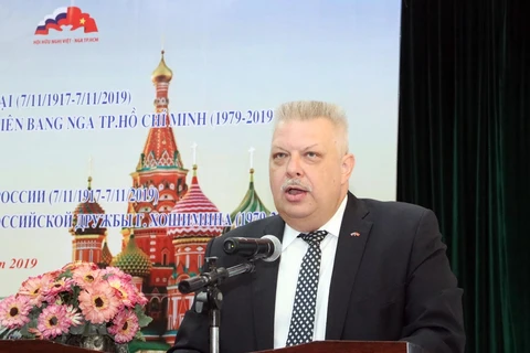 Alexey Vladimirovich Popov, Russian Consul General to HCM City, speaks at the gathering (Photo: VNA)