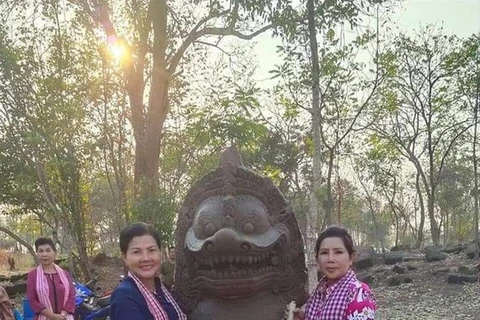 Ancient lion statue found at Cambodia’s temple complex