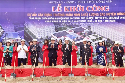 Construction of three infrastructure projects starts in Hanoi’s outskirts district 