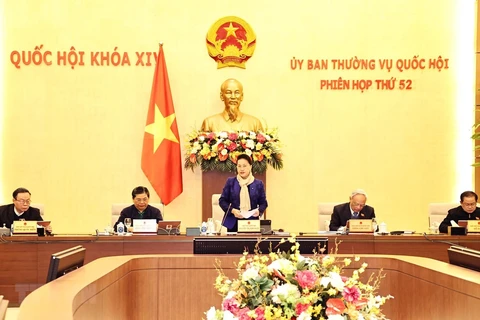 NA Chairwoman Nguyen Thi Kim Ngan speaks at the session (Photo: VNA)