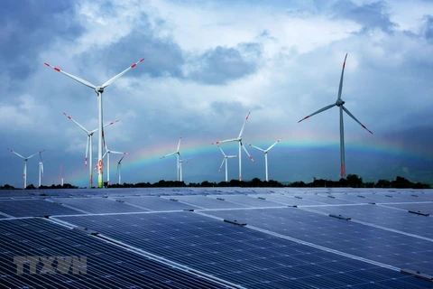 A wind and solar energy plant in central Ninh Thuan province (Photo: VNA)