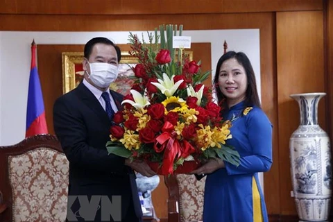Lao officials congratulate Vietnam on success of 13th National Party Congress
