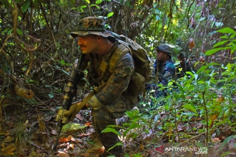 Indonesian, US marine soldiers hold joint drills