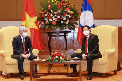 Lao leader receives President of Vietnam Fatherland Front