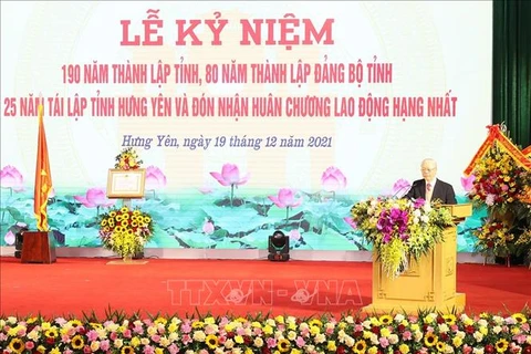 Party leader attends celebration of Hung Yen province’s 190th founding anniversary 