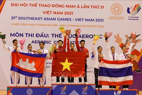 SEA Games 31: Vietnamese aerobic gymnasts earn gold in first competition day