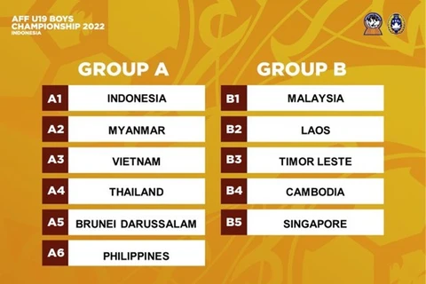 Vietnam placed in Group B at AFF U-19 football tournament