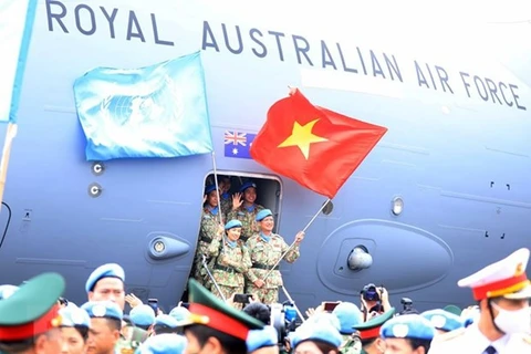 Vietnam's first engineering unit marches for UN mission in Abyei