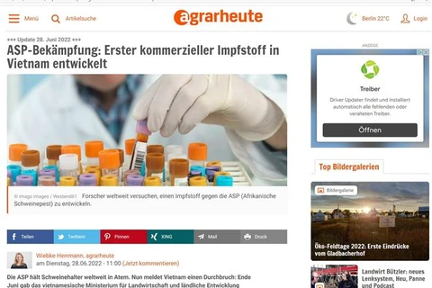 Vietnam develops world’s first effective vaccine against ASF: German newspaper