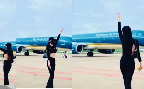 Woman posing for Tiktok video at airport tarmac banned from flying