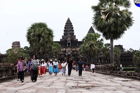 Cambodia's Angkor archaeological park attracts crowds of foreign visitors 