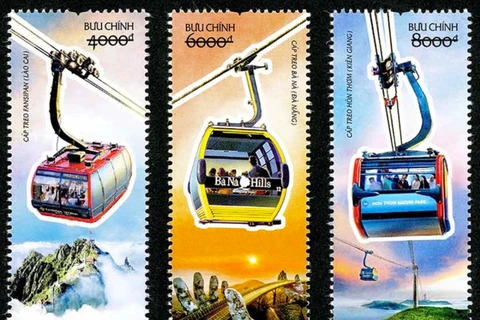 New stamp collection features Vietnamese cable cars