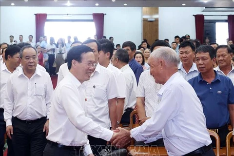 President Vo Van Thuong meets with voters in Da Nang city