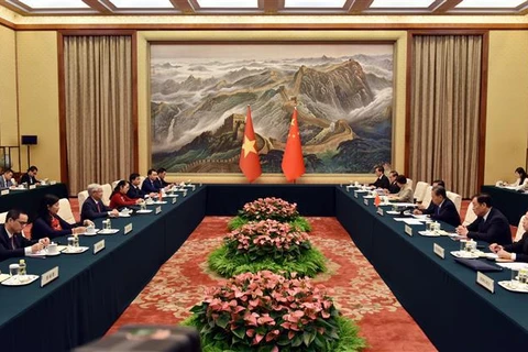 Vietnam Fatherland Front leader meets chairman of Chinese parliament