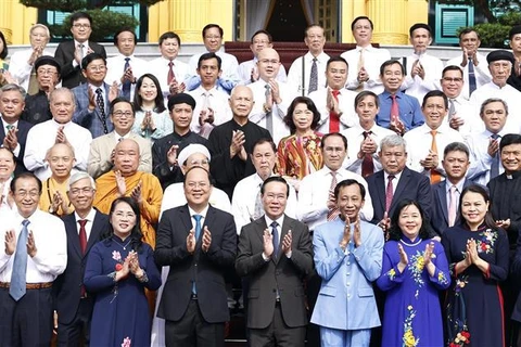 State President meets HCM City’s religious dignitaries, intellectuals