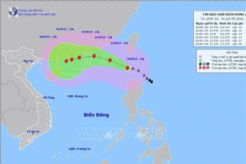 Typhoon Saola enters East Sea