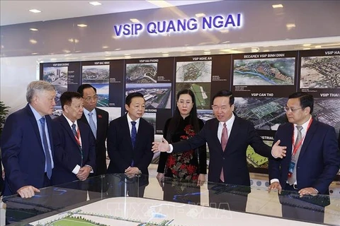 President attends ceremony marking Quang Ngai VSIP's 10th anniversary 
