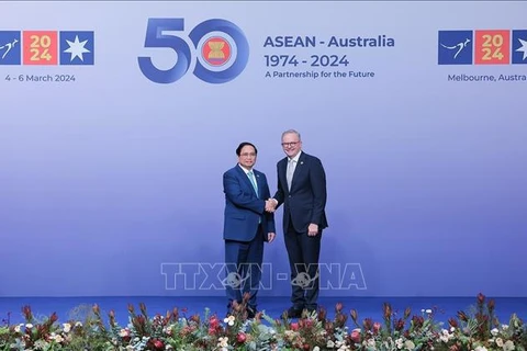 Welcome ceremony held for heads of delegations to ASEAN-Australia Special Summit